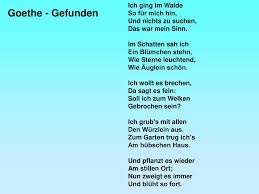 Gefunden Gedicht Goethe