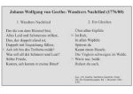 Goethe Wanderers Nachtlied