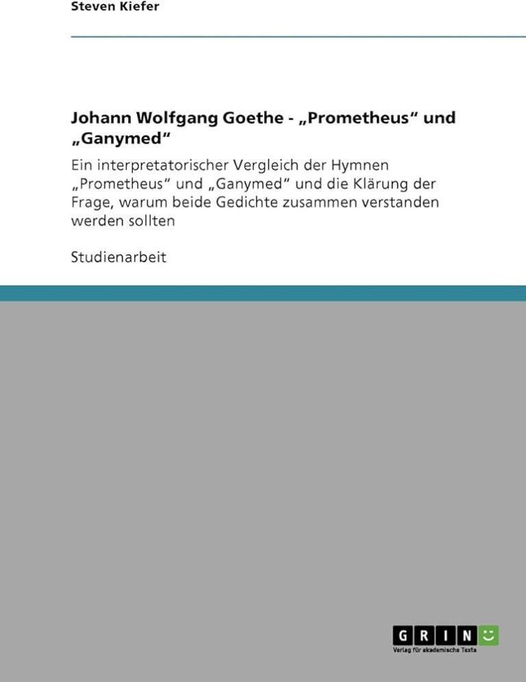 Johann Wolfgang Goethe Ganymed