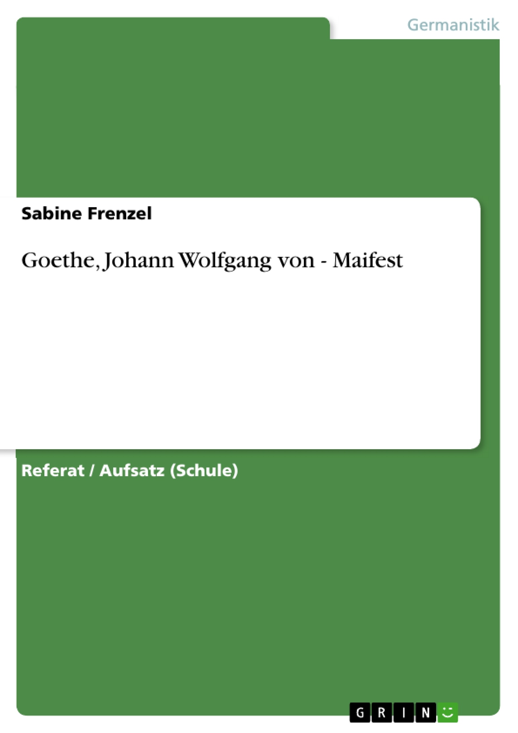 Maifest Goethe